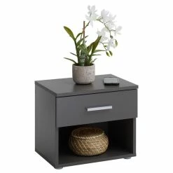 CARO-Möbel Nachttisch MARY In Anthrazit Mit 1 Schublade