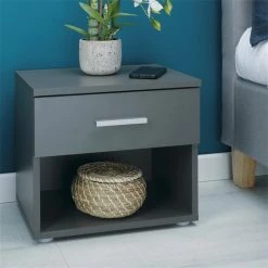 CARO-Möbel Nachttisch MARY Im 2er Set In Grau -Günstiges Tische Geschäft 51139 1 N1