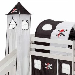 IDIMEX Turm MAX Zum Bett Mit Rutsche In Schwarz/weiss