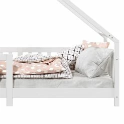 IDIMEX Hausbett CORA In 90 X 200 Cm Aus Massiver Kiefer Mit Rausfallschutz In Weiß -Günstiges Tische Geschäft 71351 5