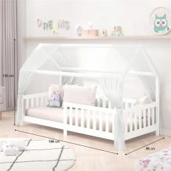 IDIMEX Hausbett NINA In 90 X 200 Aus Kiefer In Weiß -Günstiges Tische Geschäft 71371 AC2