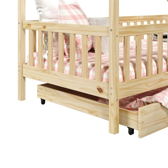 IDIMEX Hausbett ALVA In 90 X 200 Cm Aus Massiver Kiefer Mit Schubladen In Natur 5 IDIMEX Hausbett ALVA In 90 X 200 Cm Aus Massiver Kiefer Mit Schubladen In Natur – Bild 5