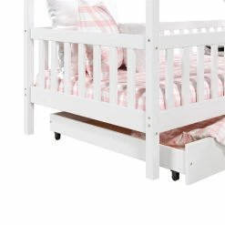 IDIMEX Hausbett ALVA In 90 X 200 Cm Aus Massiver Kiefer Mit Schubladen In Weiß -Günstiges Tische Geschäft 71401 4