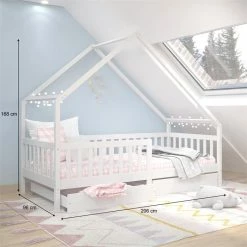 IDIMEX Hausbett ALVA In 90 X 200 Cm Aus Massiver Kiefer Mit Schubladen In Weiß -Günstiges Tische Geschäft 71401 AC2