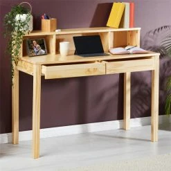 IDIMEX Sekretär LENNOX Mit 3 Nischen Und 2 Schubladen In Natur -Günstiges Tische Geschäft 7201 AC2