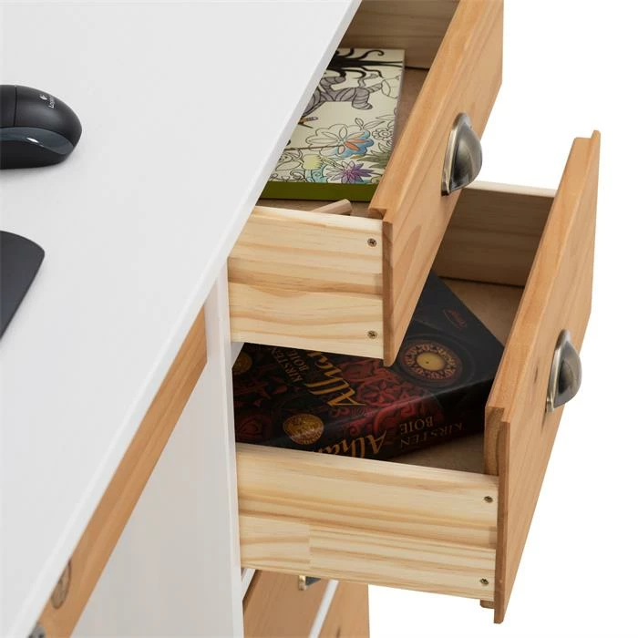 IDIMEX Schreibtisch COLETTE Mit Aufsatz Weiß/braun 4 IDIMEX Schreibtisch COLETTE Mit Aufsatz Weiß/braun – Bild 4