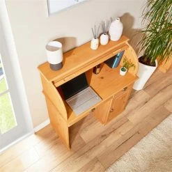 IDIMEX Sekretär TOM Mit 2 Schubladen, Rollladen Und 1 Tür Aus Massiver Kiefer Gebeizt -Günstiges Tische Geschäft 7276 AC5