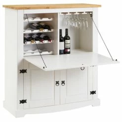 IDIMEX Weinschrank TEQUILA, Kiefer Massiv Weiß/braun, Mexiko Möbel -Günstiges Tische Geschäft 81266 2 N