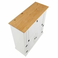 IDIMEX Weinschrank TEQUILA, Kiefer Massiv Weiß/braun, Mexiko Möbel -Günstiges Tische Geschäft 81266 4 N