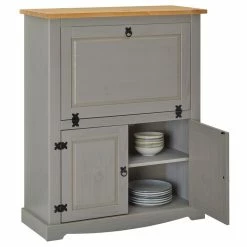 IDIMEX Weinschrank TEQUILA, Kiefer Massiv Grau/braun, Mexiko -Günstiges Tische Geschäft 81267 2