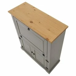 IDIMEX Weinschrank TEQUILA, Kiefer Massiv Grau/braun, Mexiko -Günstiges Tische Geschäft 81267 5