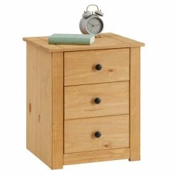CARO-Möbel Nachttisch CANCUN Aus Kiefer Mit 3 Schubladen