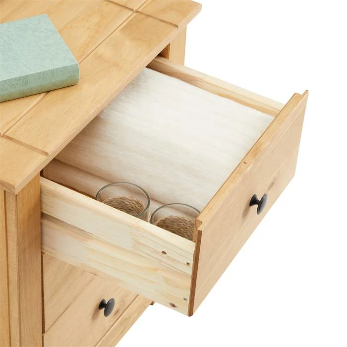 CARO-Möbel Nachttisch CANCUN Aus Kiefer Mit 3 Schubladen 5 CARO-Möbel Nachttisch CANCUN Aus Kiefer Mit 3 Schubladen – Bild 5