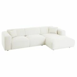 CARO-Möbel Ecksofa NUBES Inkl. Kissen, Chenille In Weiß