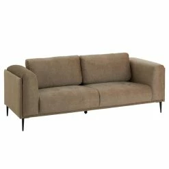 CARO-Möbel Sofa MAGNA Dreisitzer, Samt In Mocca