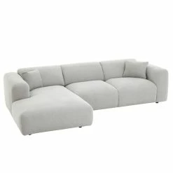 CARO-Möbel Ecksofa NUBES Inkl. Kissen, Chenille In Hellgrau