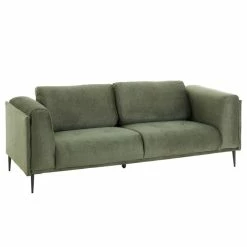 CARO-Möbel Sofa MAGNA Dreisitzer, Samt In Moosgrün