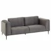 CARO-Möbel Sofa MAGNA Dreisitzer, Samt In Anthrazit