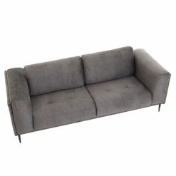 CARO-Möbel Sofa MAGNA Dreisitzer, Samt In Anthrazit -Günstiges Tische Geschäft 92011 3