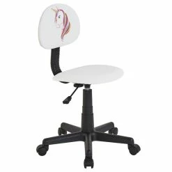 CARO-Möbel Drehstuhl UNICORN Für Kinder, Höhenverstellbar, Kunstleder In Weiß