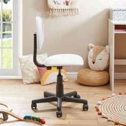 CARO-Möbel Kinderdrehstuhl RAINBOW Höhenverstellbar, Kunstleder In Weiß -Günstiges Tische Geschäft 93516 AC1