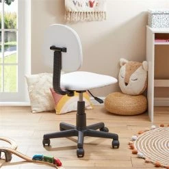 CARO-Möbel Kinderdrehstuhl RAINBOW Höhenverstellbar, Kunstleder In Weiß -Günstiges Tische Geschäft 93516 AC3