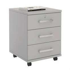 CARO-Möbel Rollcontainer VANCOUVER In Grau Mit 3 Schubladen