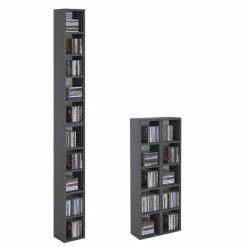 CARO-Möbel CD / DVD Regal CHART Mit 10 Fächern In Graphitgrau