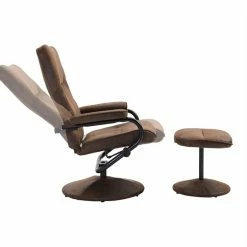 CARO-Möbel Relaxsessel DAKOTA Mit Hocker Und Stoffbezug Im Wildleder Look / Braun -Günstiges Tische Geschäft 93873 2