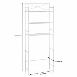 CARO-Möbel Toiletten Waschmaschinen Regal MARSA Mit 3 Ablagen In Weiß -Günstiges Tische Geschäft 93939 3