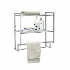 CARO-Möbel Wand-Handtuchhalter BARIS Mit 2 Ablagen