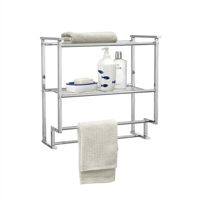 CARO-Möbel Wand-Handtuchhalter BARIS Mit 2 Ablagen 1 CARO-Möbel Wand-Handtuchhalter BARIS Mit 2 Ablagen