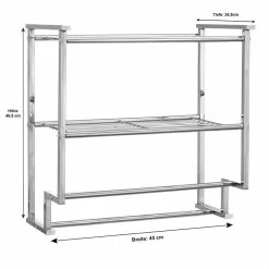 CARO-Möbel Wand-Handtuchhalter BARIS Mit 2 Ablagen 5 CARO-Möbel Wand-Handtuchhalter BARIS Mit 2 Ablagen -Günstiges Tische Geschäft 93942 2