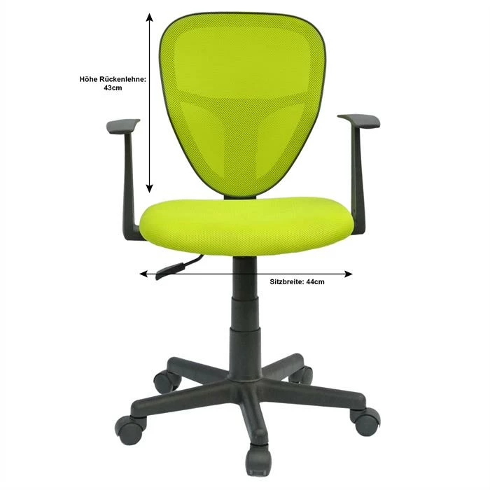 CARO-Möbel Kinderdrehstuhl STUDIO In Grün Mit Armlehnen 5 CARO-Möbel Kinderdrehstuhl STUDIO In Grün Mit Armlehnen – Bild 5