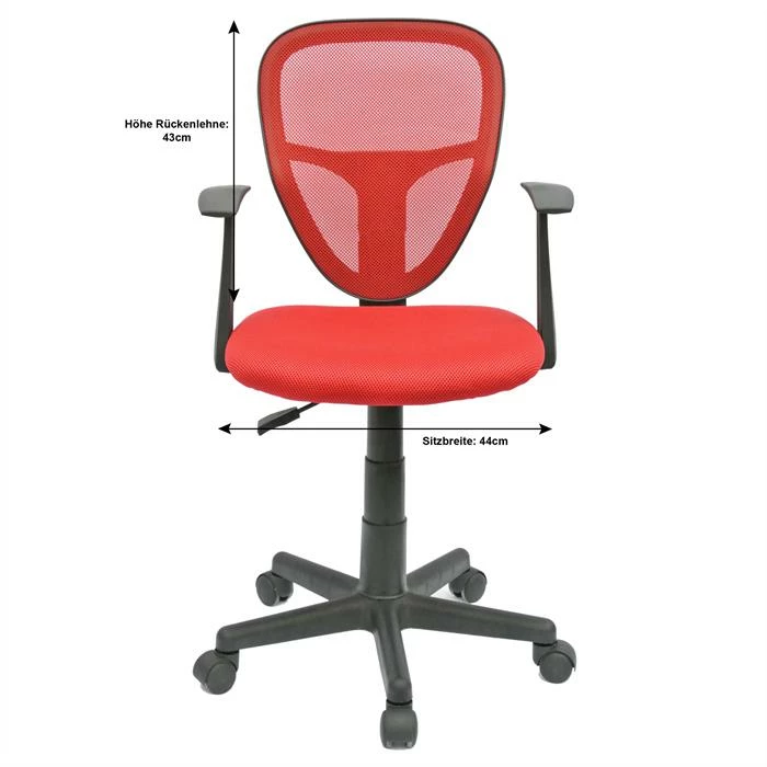 CARO-Möbel Kinderdrehstuhl STUDIO In Rot Mit Armlehnen 5 CARO-Möbel Kinderdrehstuhl STUDIO In Rot Mit Armlehnen – Bild 5