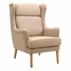 CARO-Möbel Ohrensessel GRONINGEN In Beige, Stoffbezug