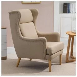 CARO-Möbel Ohrensessel GRONINGEN In Beige, Stoffbezug -Günstiges Tische Geschäft 93997 4