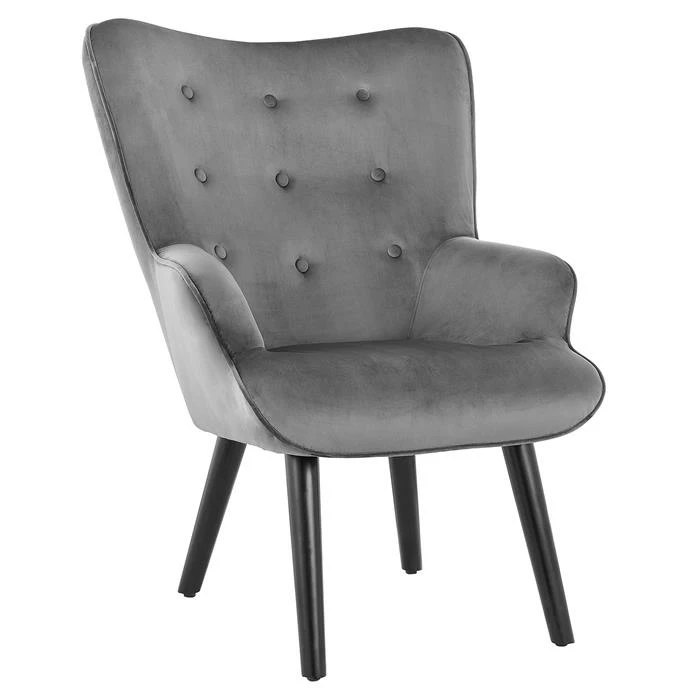 CARO-Möbel Polstersessel LIGERO Samtbezug In Grau 1 CARO-Möbel Polstersessel LIGERO Samtbezug In Grau