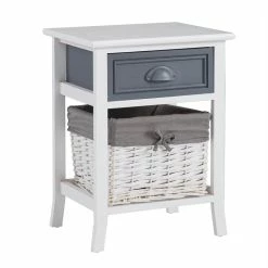 CARO-Möbel Nachttisch FLORENZ Weiß Mit 1 Schublade