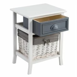 CARO-Möbel Nachttisch FLORENZ Weiß Mit 1 Schublade 6 CARO-Möbel Nachttisch FLORENZ Weiß Mit 1 Schublade -Günstiges Tische Geschäft 94103 2