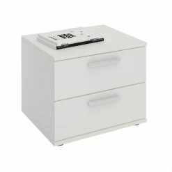 CARO-Möbel Nachttisch MAXIMA In Weiß Mit 2 Schubladen