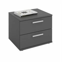 CARO-Möbel Nachttisch MAXIMA In Grau Mit 2 Schubladen