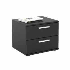 CARO-Möbel Nachttisch MAXIMA In Schwarz Mit 2 Schubladen