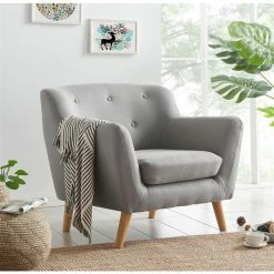 CARO-Möbel Sessel CESENA In Grau, Stoffbezug -Günstiges Tische Geschäft 94275 2