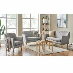 CARO-Möbel Sessel CESENA In Grau, Stoffbezug -Günstiges Tische Geschäft 94275 4