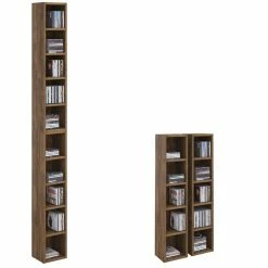 CARO-Möbel CD / DVD Regal CHART Mit 10 Fächern In Eiche Dunkelbraun