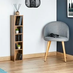 CARO-Möbel CD / DVD Regal CHART Mit 10 Fächern In Eiche Dunkelbraun -Günstiges Tische Geschäft 94499 A0 1N