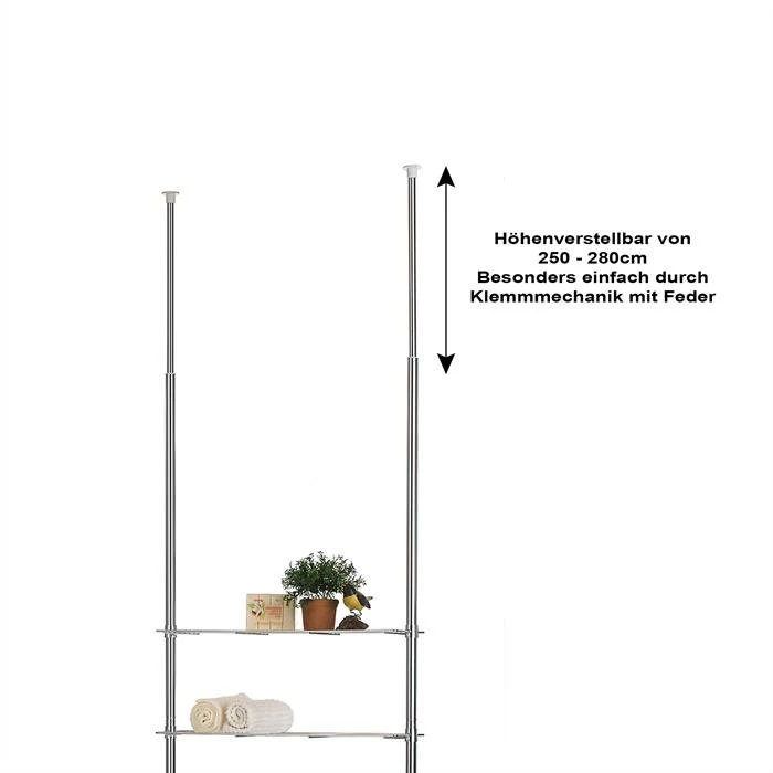 CARO-Möbel Teleskop-Duschregal DUNJA Mit 3 Ablagen Und 1 Korb 3 CARO-Möbel Teleskop-Duschregal DUNJA Mit 3 Ablagen Und 1 Korb – Bild 3