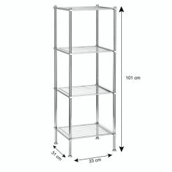 CARO-Möbel Badregal TIRANA Mit 4 Ablagen, Metall Verchromt -Günstiges Tische Geschäft 94555 3 N1