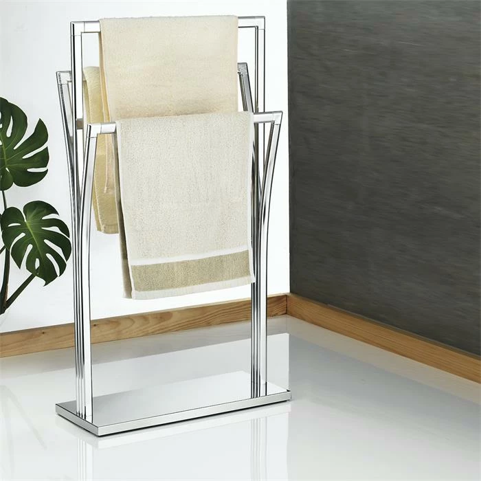 CARO-Möbel Handtuchständer MALMO Mit 3 Stangen, Metall Verchromt 2 CARO-Möbel Handtuchständer MALMO Mit 3 Stangen, Metall Verchromt – Bild 2